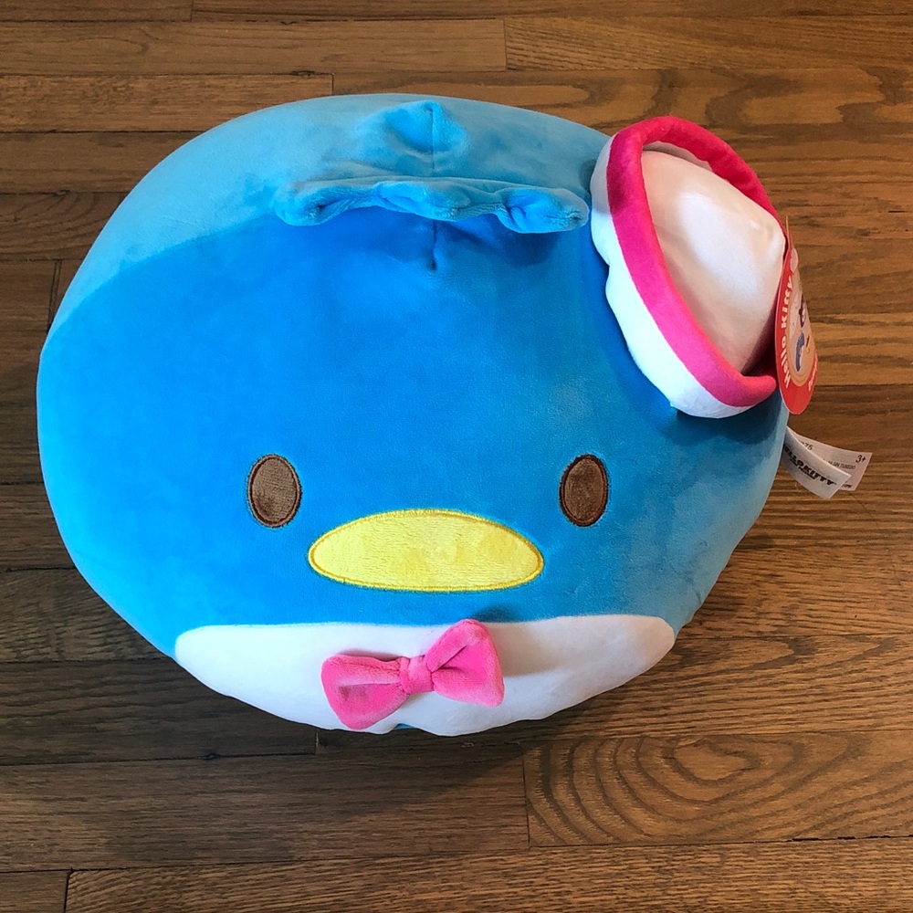 NWT 14.5-inch Sanrio Tuxedo Sam Blue Penguin Plush with Pink Bow and Sailor Hat